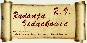 Radonja Vidačković vizit kartica
